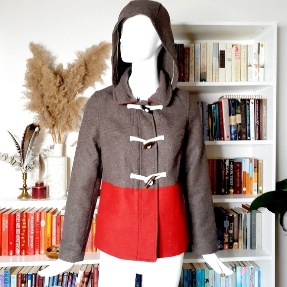 OLd Navy Women’s color Block Wool Blend Peacoat with Toggle Buttons Z67 - Picture 2 of 13